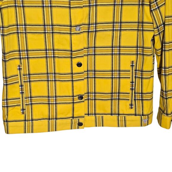 Guess Originals Yellow Plain Flannel Button Up Jacket Clueless Y2K 90s Small LN - Picture 3 of 12